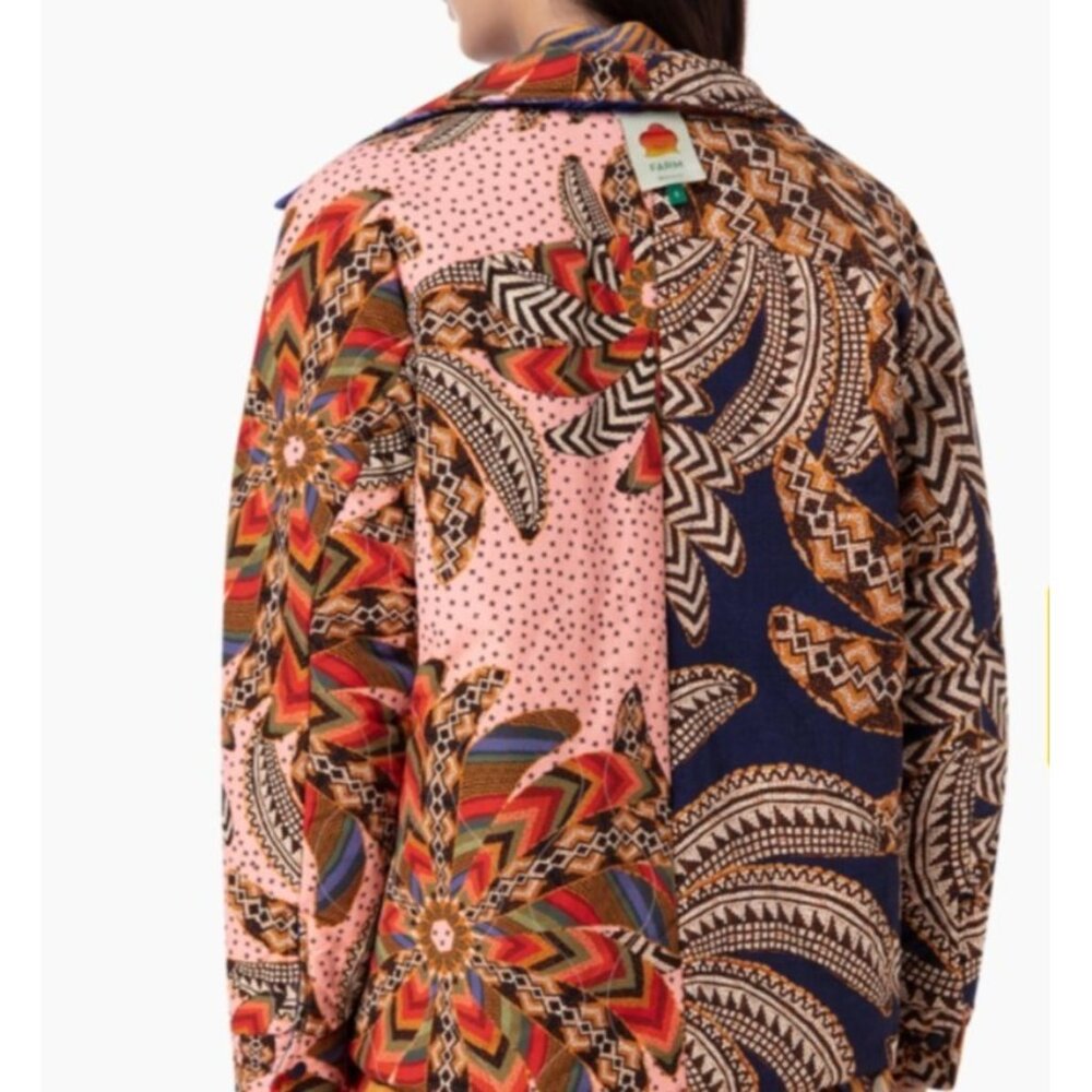FARM RIO Jacket S Mixed Yawanawa Double Face Reversible Winter - Picture 5 of 16